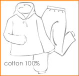 コットン100%（又は麻）素材の温浴着